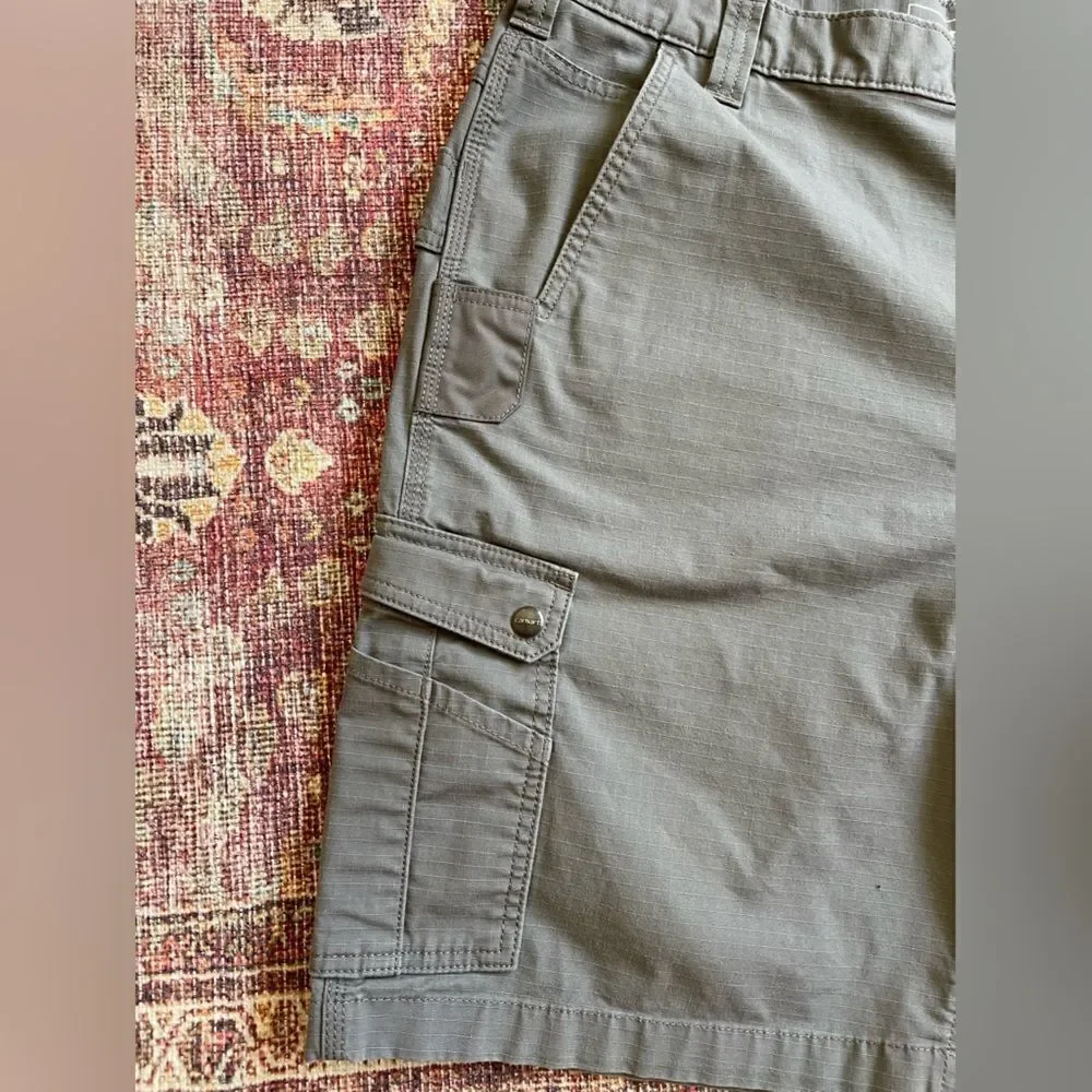 Carhartt Cargo Men’s work Shorts grey rugged flex relaxed fit rip stop size 40